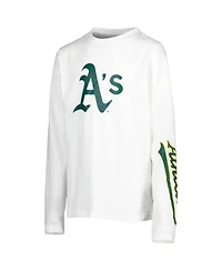 Youth Boys Stitches Green, White Oakland Athletics Combo T-shirt Set