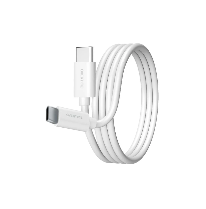 Overtime iPad Pro/Mini and Android Phone 10ft Charging Cable | Usb Type C to Usb Type C Cable - White (2-Pack)