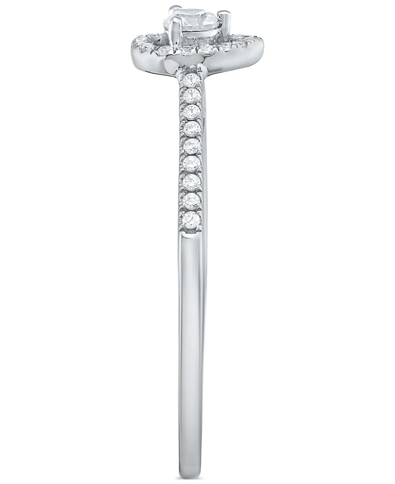 Diamond Teardrop Halo Engagement Ring (1/4 ct. t.w.) 14k White, Yellow or Rose Gold