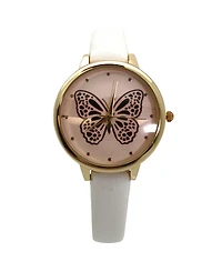 Olivia Pratt Thin Solf Band Butterfly Face Women Watch