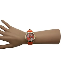 Olivia Pratt Solid Colors with Flowers Details Women Watch