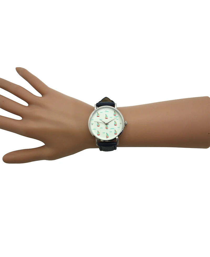 Olivia Pratt Soft Band Sailing Boats Dial Women Watch