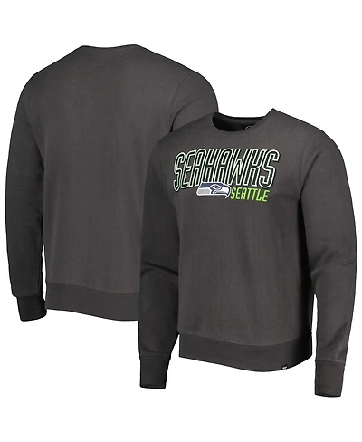 Men's '47 Brand Charcoal Seattle Seahawks Locked Headline Pullover Sweatshirt
