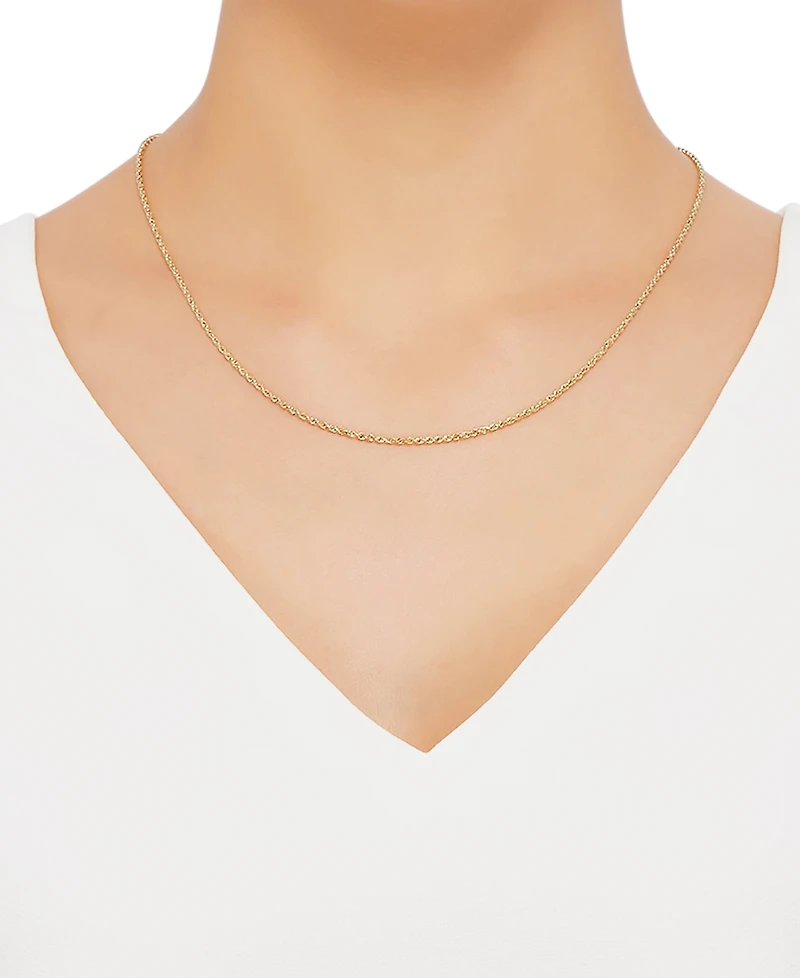 Lightweight Rope Chain 20" Necklace (1-3/4mm) in 14k Yellow Gold