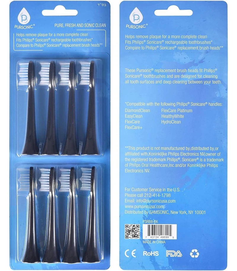 Pursonic Replacement Toothbrush Heads, Compatible with Sonicare Electric 8 Pack