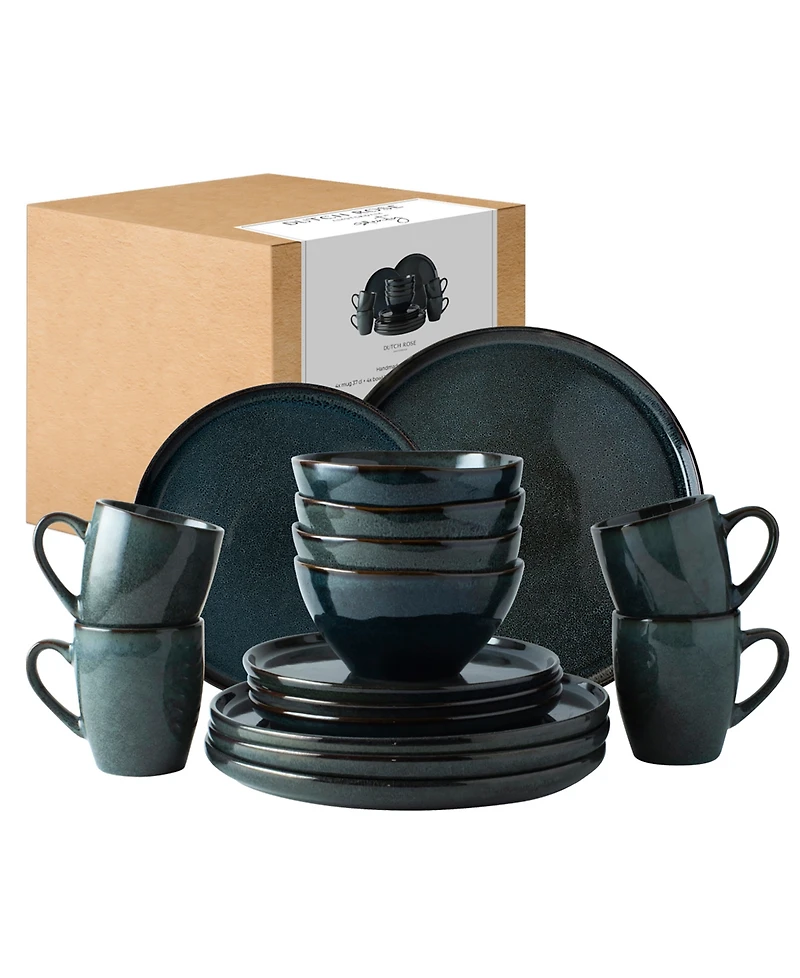 Dutch Rose Amsterdam Serenity 16 Pc. Dinnerware Set, Service for 4