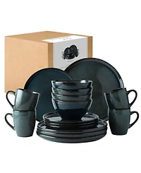 Dutch Rose Amsterdam Serenity 16 Pc. Dinnerware Set, Service for 4