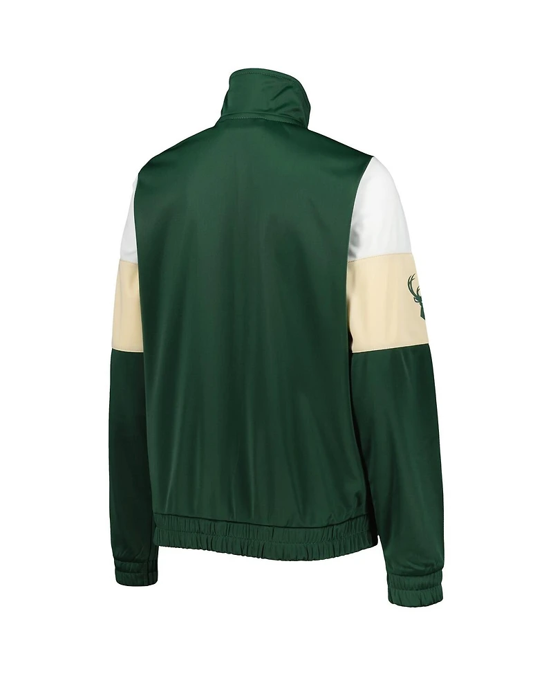 Women's G-iii 4Her by Carl Banks Hunter Green Milwaukee Bucks Change Up Full-Zip Track Jacket