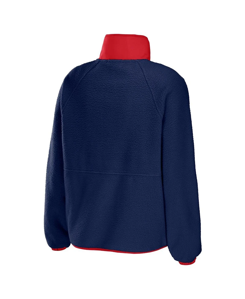 Women's Wear by Erin Andrews Navy New England Patriots Polar Fleece Raglan Full-Snap Jacket