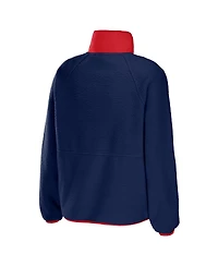 Women's Wear by Erin Andrews Navy New England Patriots Polar Fleece Raglan Full-Snap Jacket