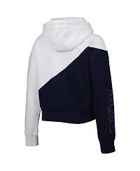 Women's Dkny Sport White, Navy Tennessee Titans Bobbi Color Blocked Pullover Hoodie