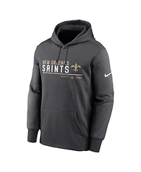 Men's Nike Anthracite New Orleans Saints Prime Logo Name Split Pullover Hoodie
