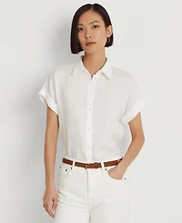 Lauren Ralph Lauren Petite Dolman Sleeve Linen Top