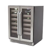 Whynter 40 Bottle Stainless Steel Door Dual Zone Built-in Wine Refrigerator