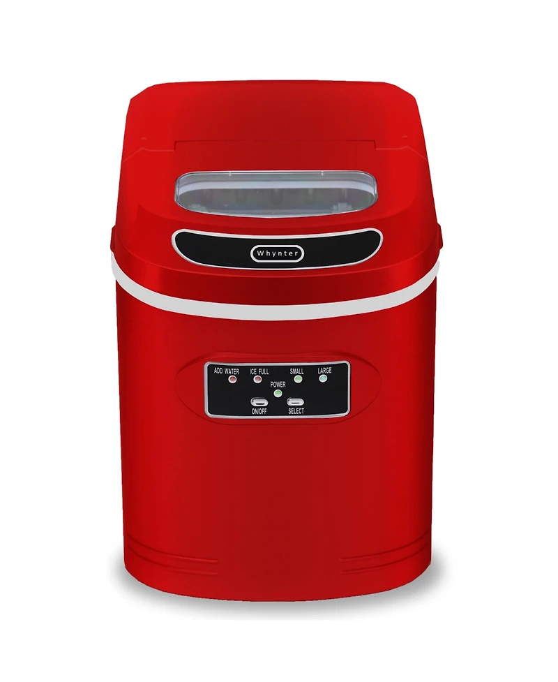 Whynter Compact Portable Ice Maker 27 lb capacity - Red