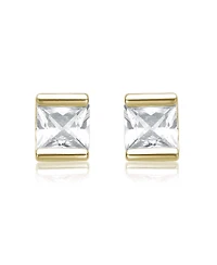 Sterling Silver Clear Cubic Zirconia Stud Earrings
