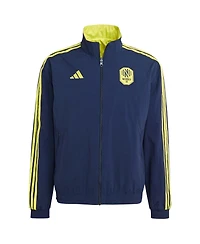 Men's adidas Navy and Yellow Nashville Sc 2023 On-Field Anthem Full-Zip Reversible Team Jacket