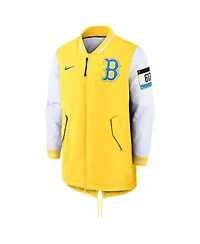 Men's Nike Yellow Boston Red Sox Authentic Collection City Connect Dugout Jacket