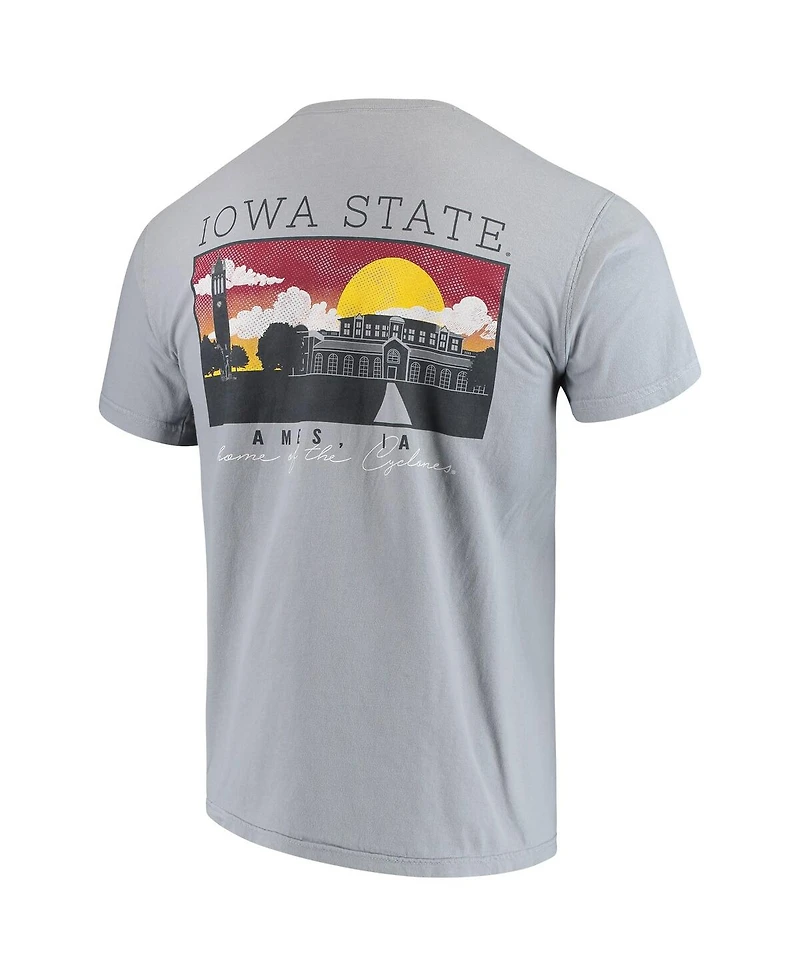 Men's Gray Iowa State Cyclones Team Comfort Colors Campus Scenery T-shirt