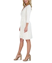 julia jordan Women's Pleated Ruffled-Front Sheath Dress