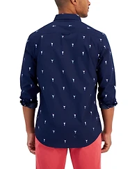 Club Room Men's Cocktail Lite Regular-Fit Printed Button-Down Poplin Shirt, Created for Macy's