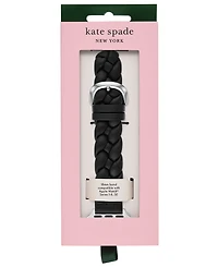kate spade new york Women's Black Leather Band for Apple Watch, 38, 40, 41mm and 42, 44, 45, 49mm