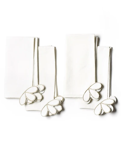 Coton Colors by Laura Johnson Deco Gold Corner Trim Napkin Set/4