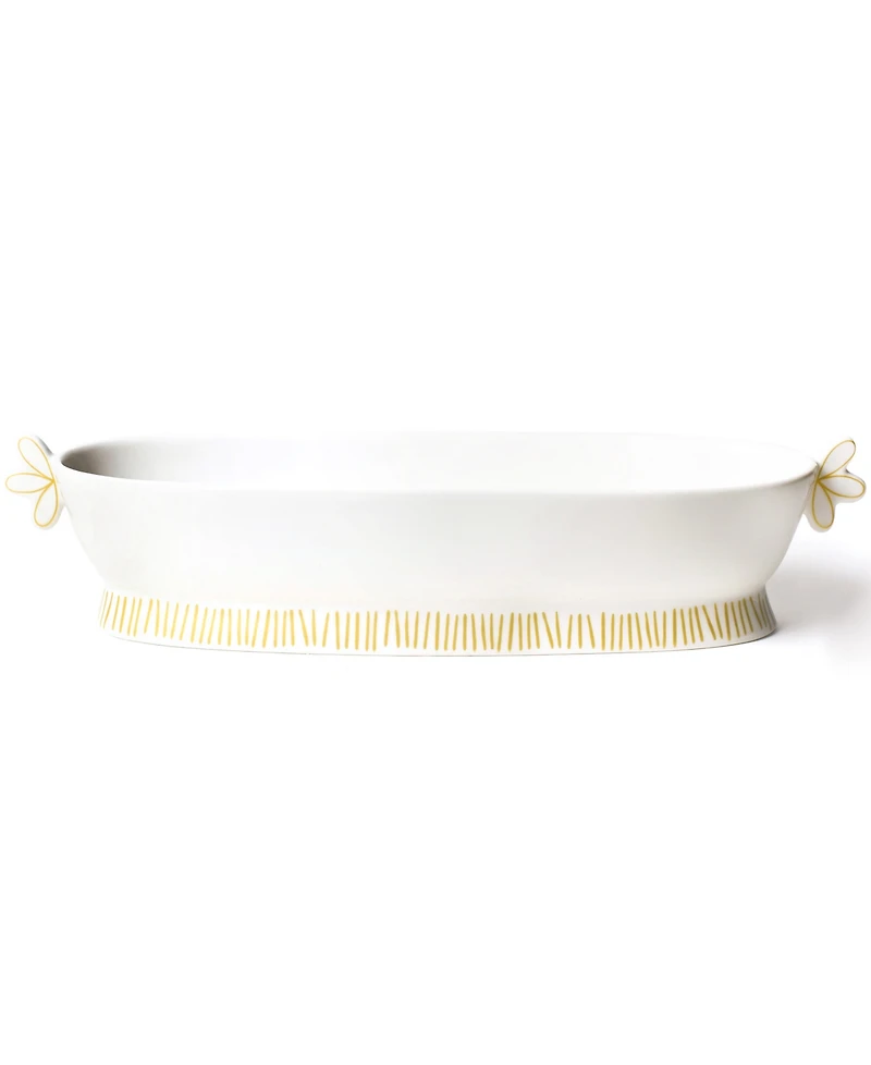 Coton Colors by Laura Johnson Deco Gold Scallop Oval Handled Bowl