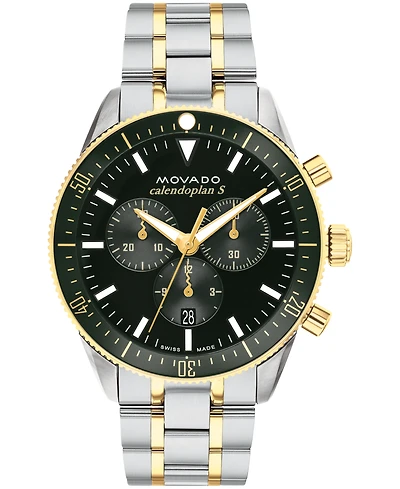 Movado Men's Calendoplan S Swiss Quartz Chronograph Two Tone Stainless Steel Watch 42mm