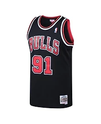 Men's Mitchell & Ness Dennis Rodman Black Chicago Bulls 1997-98 Hardwood Classics Swingman Jersey