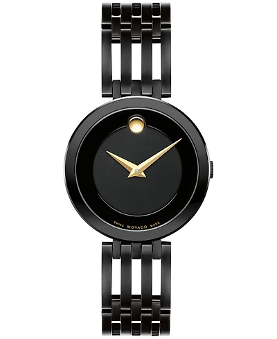 Movado Women's Esperanza Swiss Quartz Black Pvd Watch 28mm