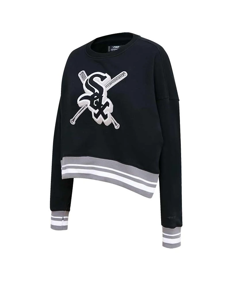 Women's Pro Standard Black Chicago White Sox Mash Up Pullover Sweatshirt