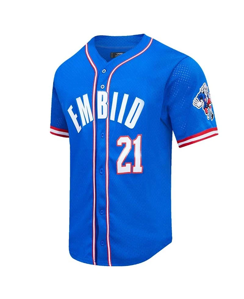Men's Pro Standard Joel Embiid Royal Philadelphia 76ers Capsule Player Baseball Button-Up Shirt