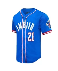 Men's Pro Standard Joel Embiid Royal Philadelphia 76ers Capsule Player Baseball Button-Up Shirt