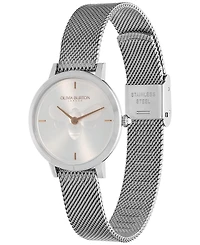 Olivia Burton Women's Ultra Slim Bee Silver-Tone Stainless Steel Watch 28mm