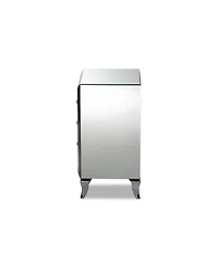 Baxton Studio Pauline Contemporary Glam and Luxe 26" Mdf and Mirrored 3-Drawer Nightstand