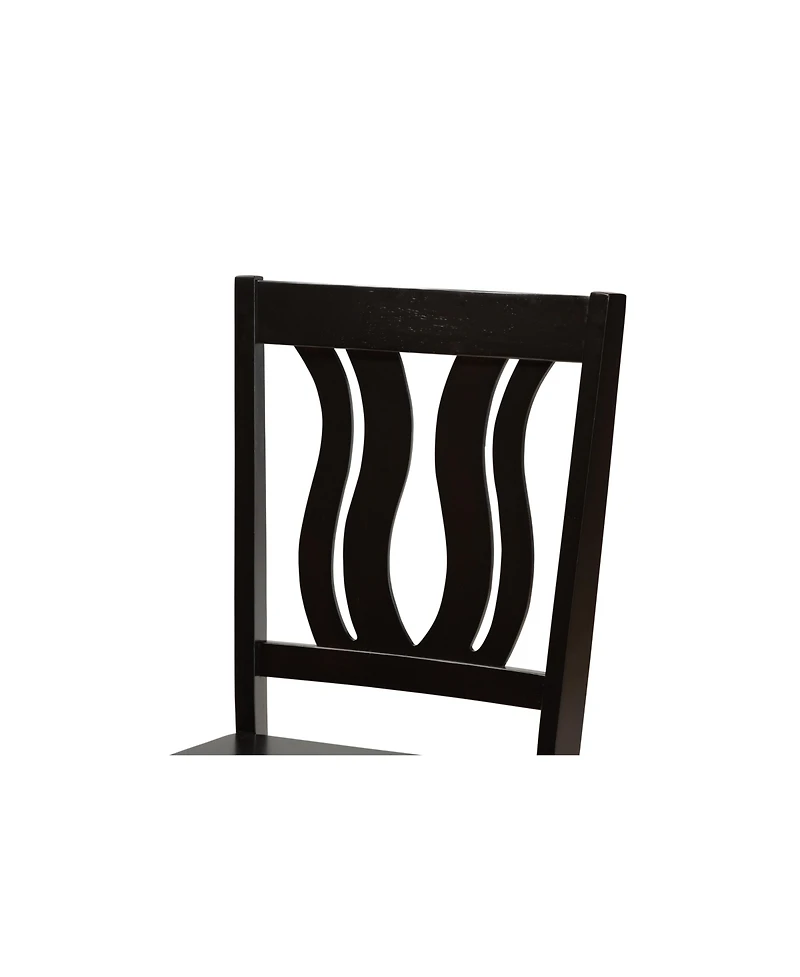 Baxton Studio Fenton Modern and Contemporary Transitional 2-Piece Finished Wood Dining Chair Set