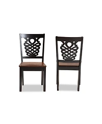Baxton Studio Gervais Modern and Contemporary Transitional 2-Piece Two-Tone Dark and Finished Wood Dining Chair Set