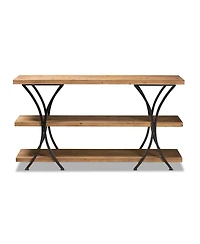 Baxton Studio Terrell Modern 59.8" Rustic and Industrial Finished Wood and Finished Metal Console Table