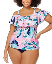 Raisins Curve Trendy Plus Size Miami Nights Tortuga Tankini Matching Bottoms