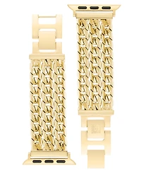 Anne Klein Women's Multi Gold-Tone Chain Alloy Metal Link Band designed for Apple Watch 42mm (Series 10) & 38/40/41mm