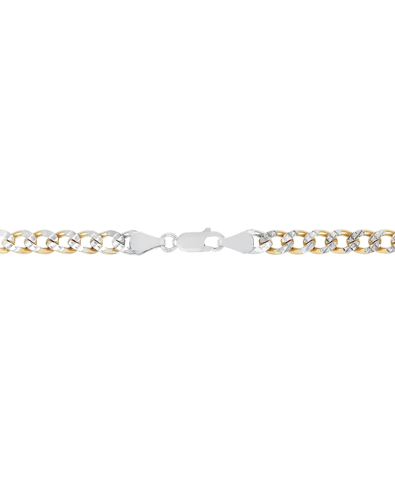 Two-Tone Curb Link 22" Chain Necklace in Sterling Silver & 14k Gold-Plate