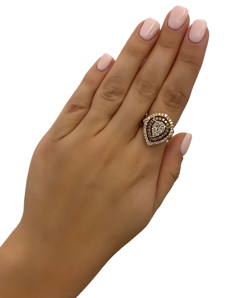 Le Vian Chocolate & Nude Diamond Cluster Halo Ring (1-9/10 ct. t.w.) in 14k Rose