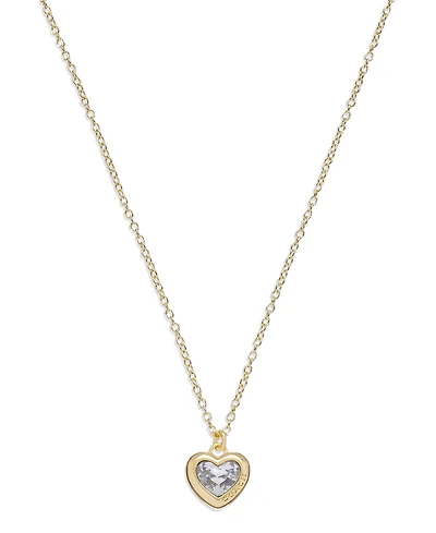 Coach Faux Stone Heart Pendant Necklace