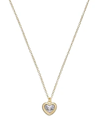 Coach Faux Stone Heart Pendant Necklace