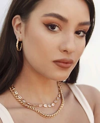 Ettika Gold Plated Twisted Hoops
