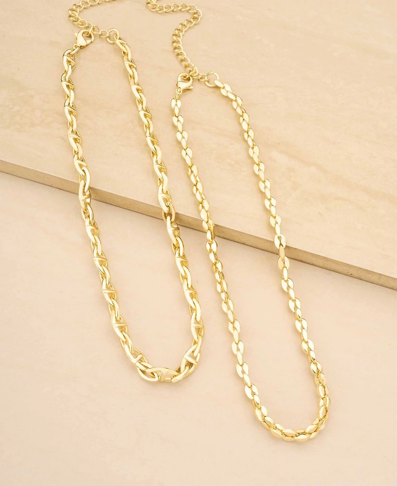 Ettika Golden Rays Necklace Set in 18K Gold Plating, 2 Piece