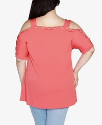 Belldini Plus Cold Shoulder Top