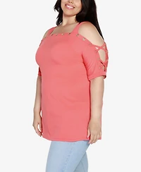 Belldini Plus Cold Shoulder Top