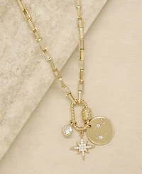 Ettika Crystal and 18K Gold Charmed For Sure Women's Necklace